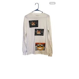 New Cowboy Bebop  Mens White Ed Boxes Emoji Sleeves Long Sleeve T-Shirt Small
